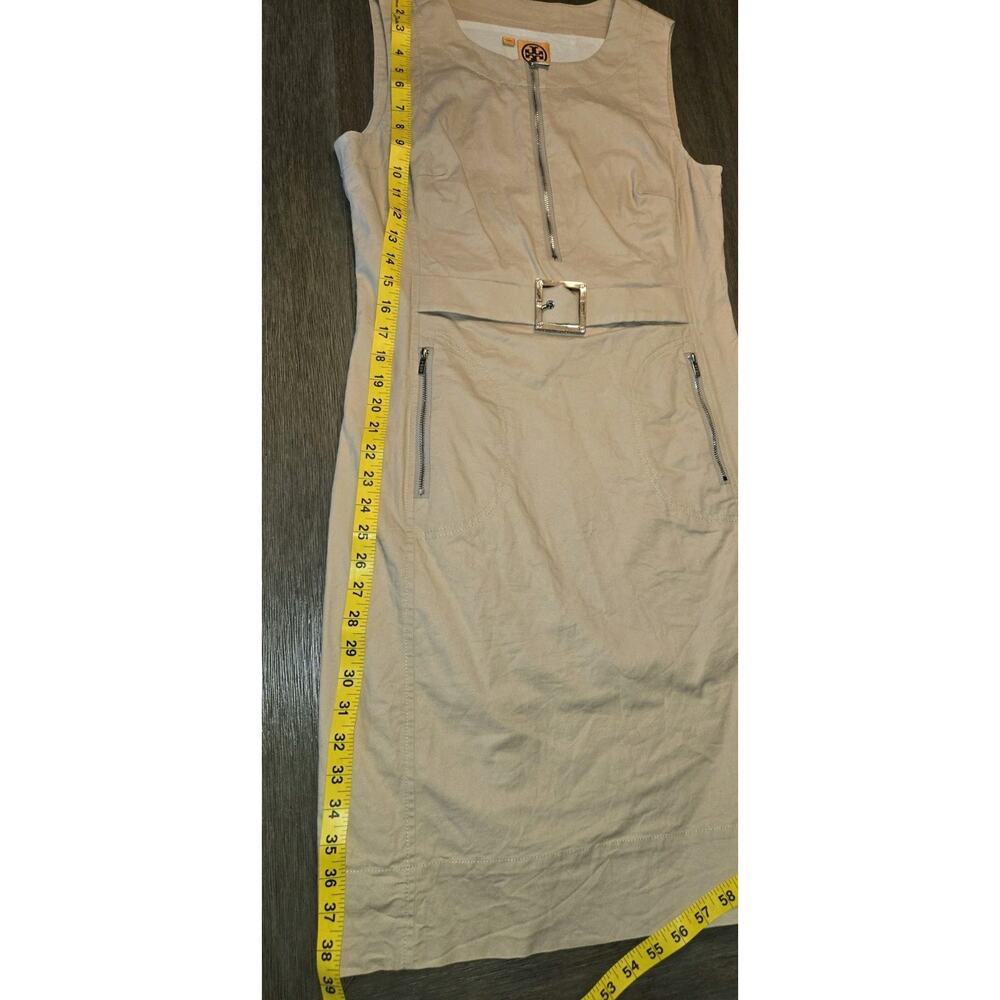 Tory Burch Sheath Dress Womens 8 Linen/Cotton Blend Silver Buckle Zippers. - Picture 10 of 10